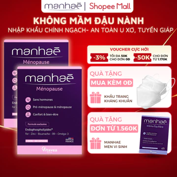 Viên uống nội tiết - Combo 2 nội tiết Manhae hỗ trợ cân băng nội tiết tố, an toàn không đậu nành