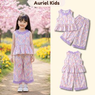 Set Bộ Bé Gái, BST Đồ Bộ Bé Gái Phong Cách Tiểu Thư Tone Nhẹ Nhàng Chất Cotton Mềm Mịn