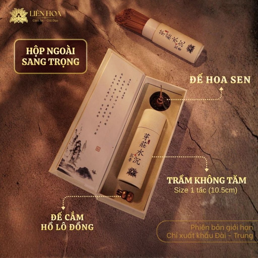 BoxSet Trầm Không Tăm Liên Hoa 10cm 305 Cây |Trầm Hương Tự Nhiên 25+ Năm | Xông Nhà, Thiền, Quà Tặng