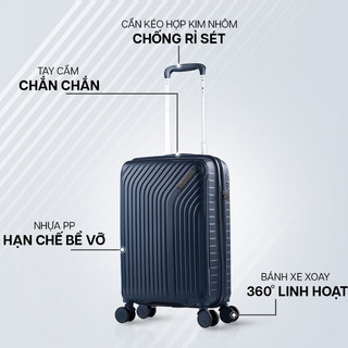 Combo 2 Vali Kéo MIA Du Lịch Larita RICO - Size 20/24/28, Nhựa PP Siêu Bền, Hạn Chế Va Đập, Khoá Số TSA