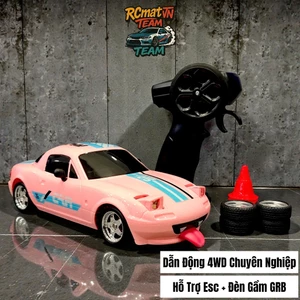 Xe mini Drift điều khiển từ xa có điều tốc 4WD Porsche Lambo tỉ lệ 1/24 - 25km/h có loại gyro, servo