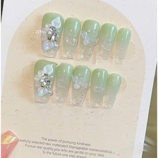 NANTY Nailbox thiết kế màu xanh bơ nhẹ nhàng trong suốt M404