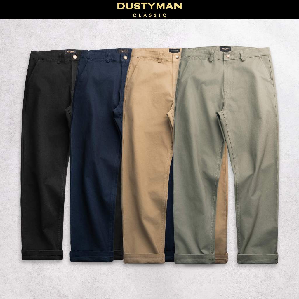 [ƯU ĐÃI] Quần Kaki Nam Ống Đứng Lumo Dustyman, Màu Cổ Điển, Không Co Dãn