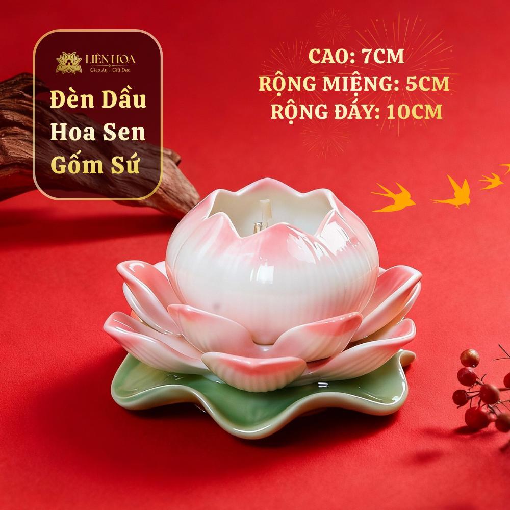 Đèn Dầu Thờ Cúng Hoa Sen Gốm Sứ Liên Hoa | Đèn Thờ Bàn Thờ Phật, Gia Tiên Trang Nghiêm