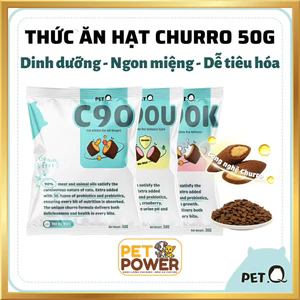 - Hạt Cho Mèo PetQ Churro – C90 / C90K / C90U, 90% Thịt, 40% Protein, Vỏ Giòn Nhân Mềm