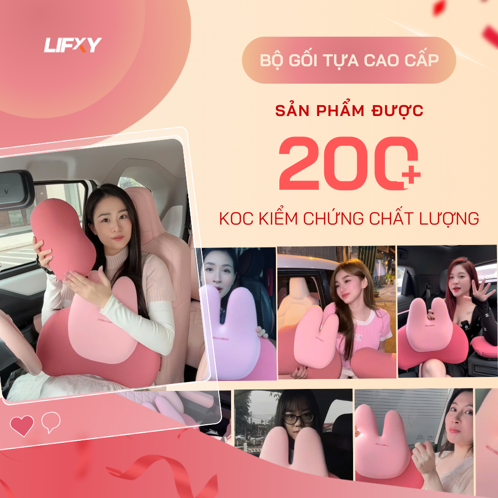 Gối Tựa Đầu & Tựa Lưng Ô Tô HELLO LEIBOO Công Thái Học Tai Thỏ Memory Foam Mềm Mại - ComfyRab