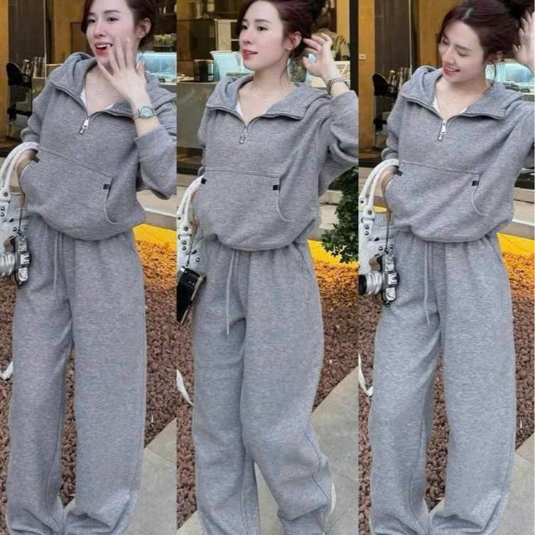 2026. HT [BỘ MŨ NỈ LEN ]. Sét Nỉ LEN Mịn 2 Da áo dài tay+ quần suông. Đủ size SMLXL 40kg- 70kg