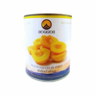 [Sỉ thùng] Đào ngâm Boddob - sỉ 12 hộp (820kg), topping trà hoa quả, trà đào, giòn, ngọt thanh, có nắp giật tiện lợi