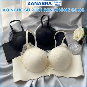 Áo Ngực Su Đệm Dày Quả To Không Gọng Mềm Mát Ôm Gọn Ngực, Áo lót nữ phối ren quyến rũ ZANABRA A1849