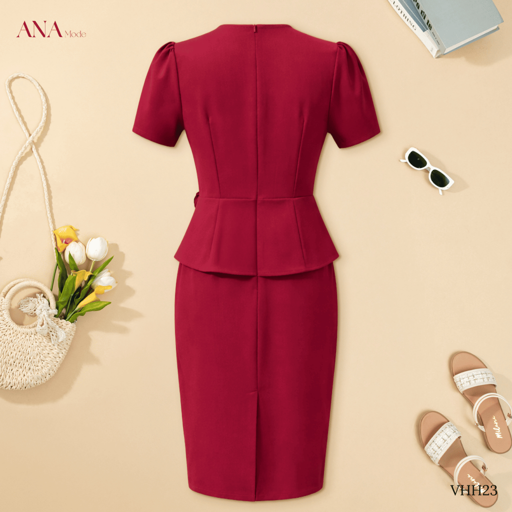 Đầm Đính Hoa Trung Niên ANA Mode Chất Liệu Cotton Lạnh Quý Phái Đi Tiệc Quà Tặng Mẹ DM25VHH23