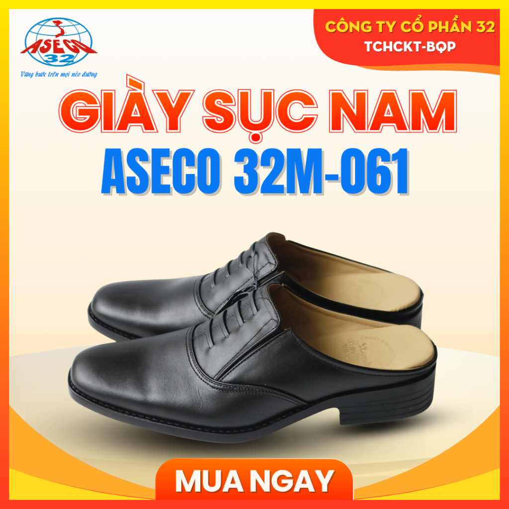 Giày Sục Da Nam ASECO 32M-061, Da Bò Nappa Mềm Mịn, Đế Polyether Êm Nhẹ, Giày Sục Nam Cao Cấp Tiện Lợi