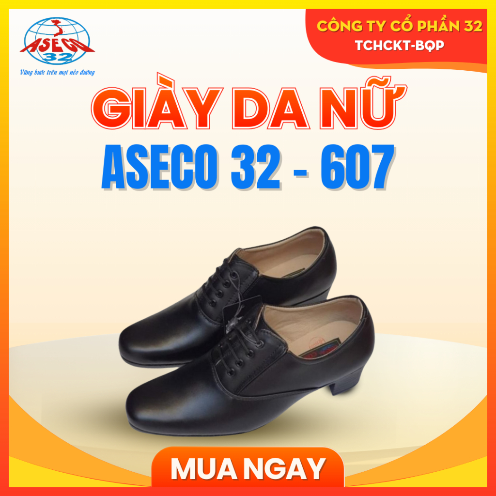 Giày Da Nữ ASECO 607 Chính Hãng, Da Cao Cấp Mềm Mịn, Đế TPR Êm Nhẹ, Giày Nữ Công Sở Thanh Lịch