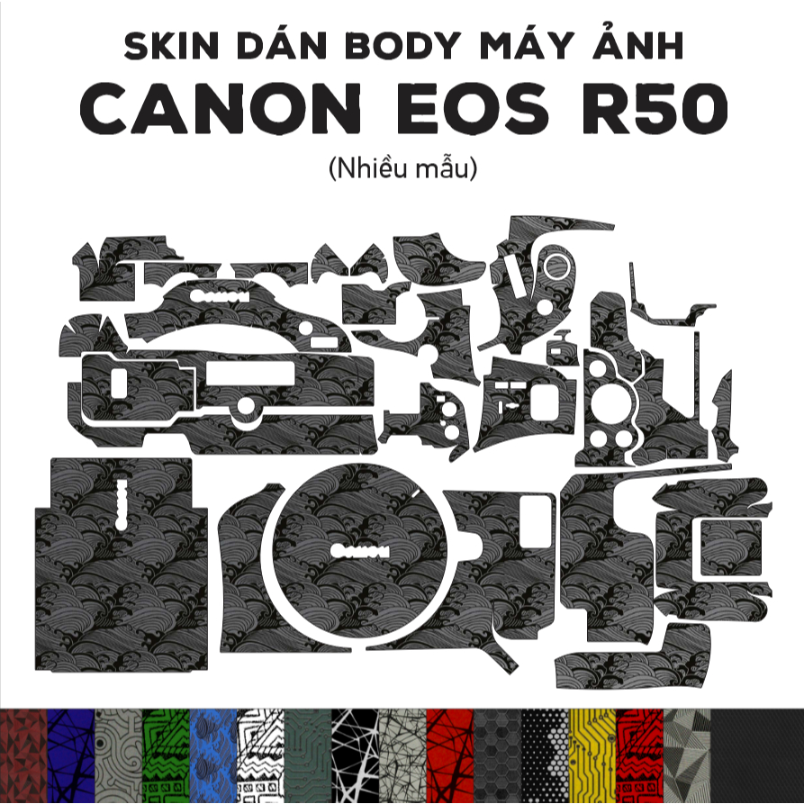 Skin 3M dán Canon R50 (Nhiều mẫu) | Miếng dán body máy ảnh chống bám vân tay bảo vệ máy khỏi bụi bẩn