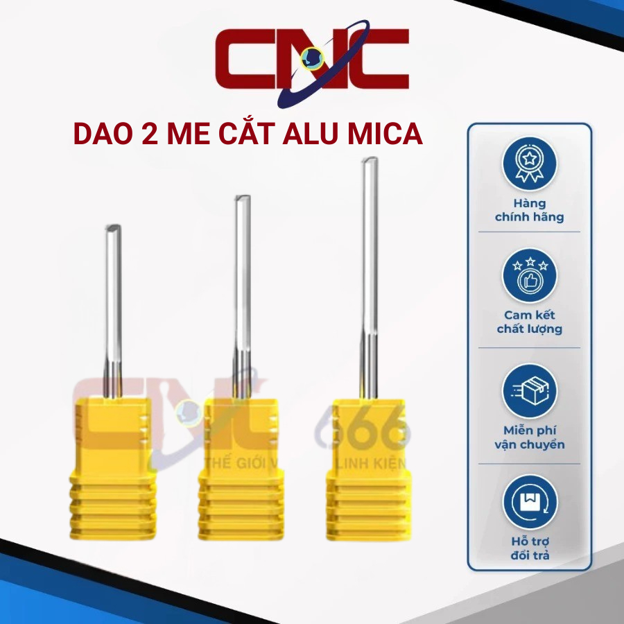 (COMBO 5 MŨI) Mũi cắt CNC 2 Me THẲNG cắt ngọt, dao cắt cnc quảng cáo siêu bền  cắt alu, mica nhập khẩu