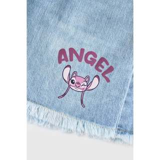 Quần short jeans Stitch bé gái Rabity 531.012