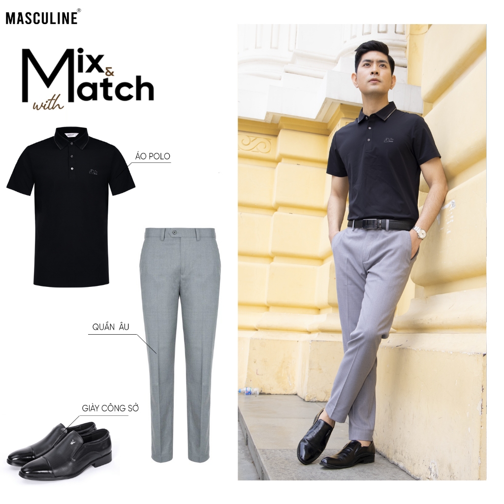 Áo polo nam cao cấp MASCULINE MPL509 Dáng Regular Fit giữ Form tốt  thấm hút ít nhăn bền màu