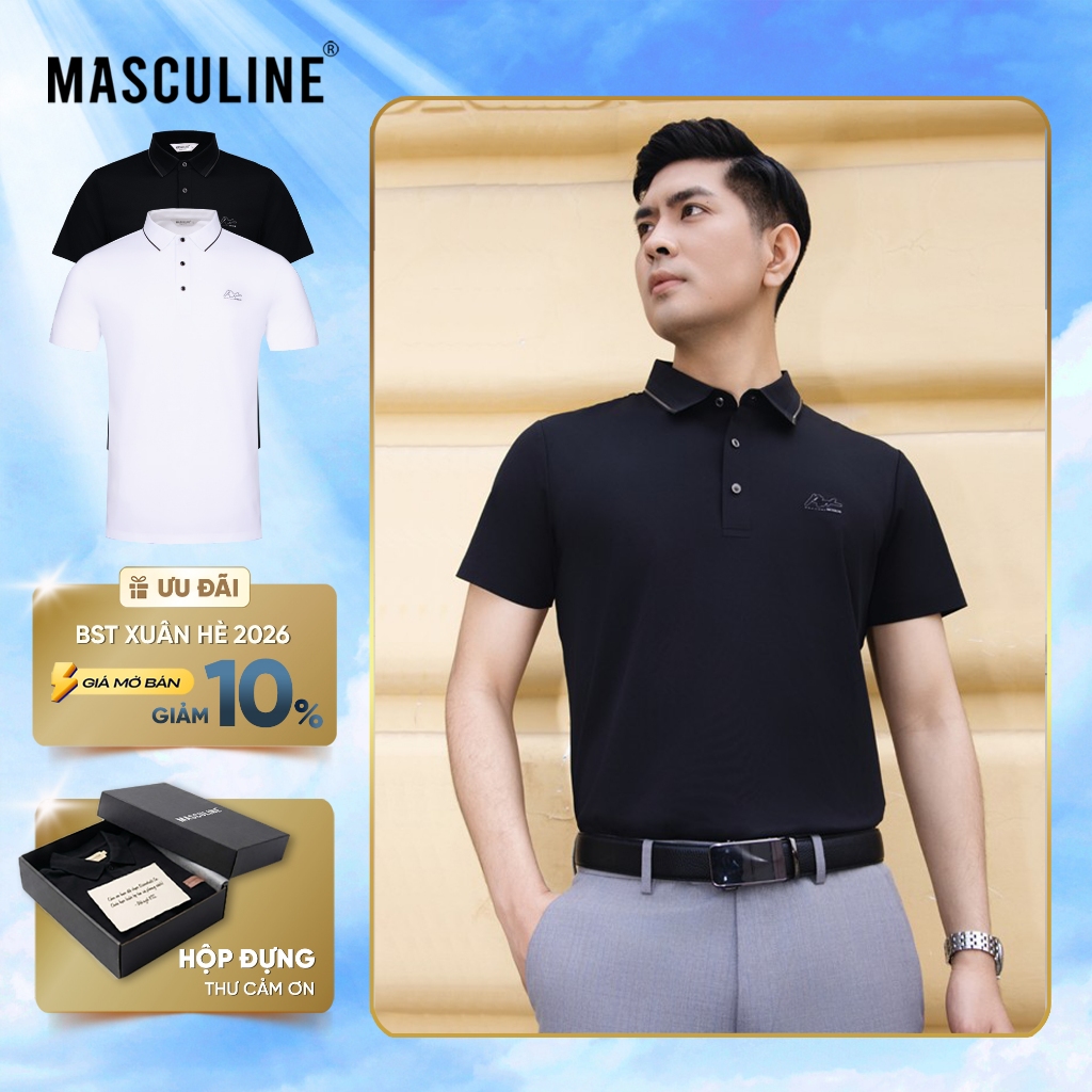 Áo polo nam cao cấp MASCULINE MPL509 Dáng Regular Fit giữ Form tốt  thấm hút ít nhăn bền màu