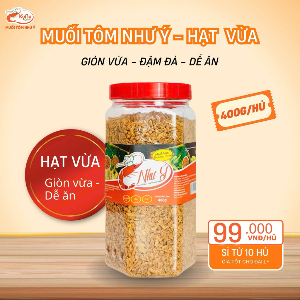 MUỐI TÔM NHƯ Ý LOẠI HẠT VỪA - DATE MỚI - TRỌNG LƯỢNG 400G