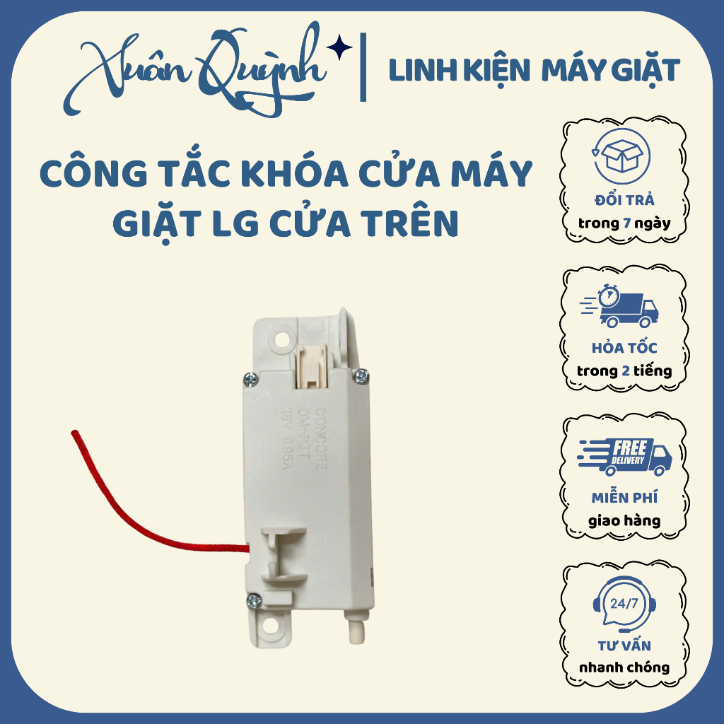 Công tắc khóa cửa máy giặt LG chính hãng – linh kiện sửa chữa, dễ thay thế