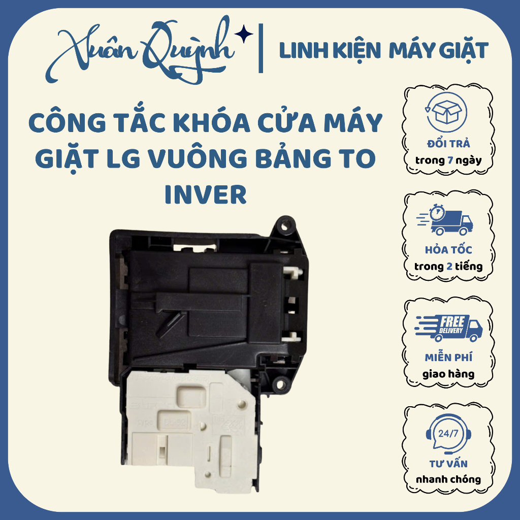 Công tắc khóa cửa máy giặt LG chính hãng – linh kiện sửa chữa, dễ thay thế
