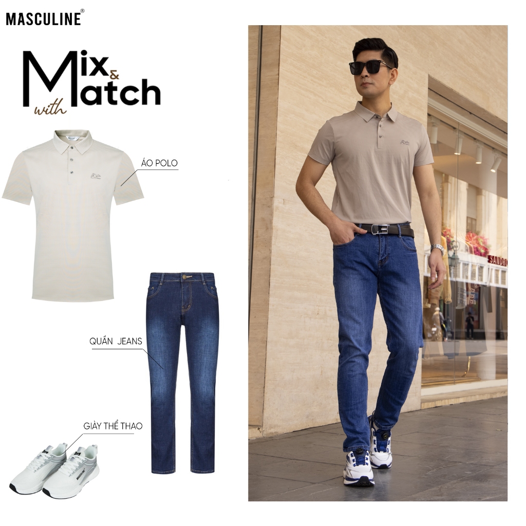 Áo polo nam cao cấp MASCULINE MPL510 Form Regular Fit chất liệu tơ tằm mềm mại giữ form ít nhăn