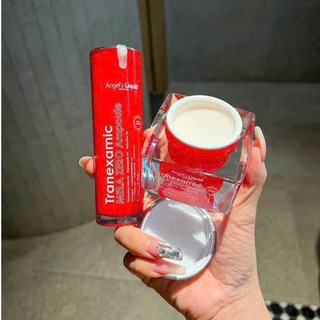 Bộ Đôi Serum & Kem Dưỡng Cải Thiện Thâm Nám Chuyên Biệt Angels Liquid Tranexamic Acid Mela Zero (ĐỎ)