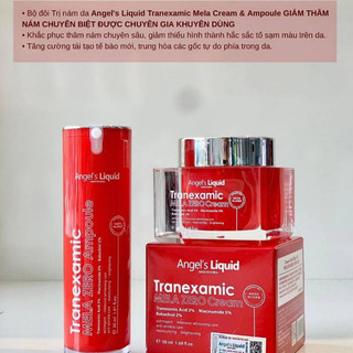 Bộ Đôi Serum & Kem Dưỡng Cải Thiện Thâm Nám Chuyên Biệt Angels Liquid Tranexamic Acid Mela Zero (ĐỎ)