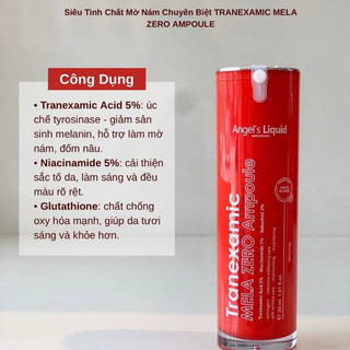 Bộ Đôi Serum & Kem Dưỡng Cải Thiện Thâm Nám Chuyên Biệt Angels Liquid Tranexamic Acid Mela Zero (ĐỎ)