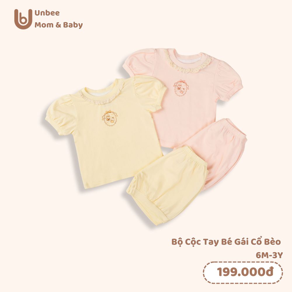 Bộ quần áo cộc tay bé gái Unbee chất liệu tencel thông hơi mềm mát - Set đồ cho bé gái