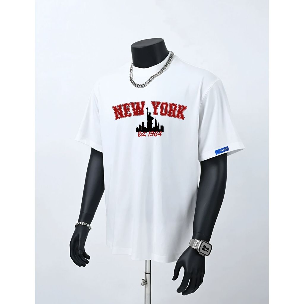 Áo Thun Mỹ NewYork Áo Thun Boxy Nam Nữ Phong Cách Đường Phố Vải Cotton 100% Định Lượng 250gsm