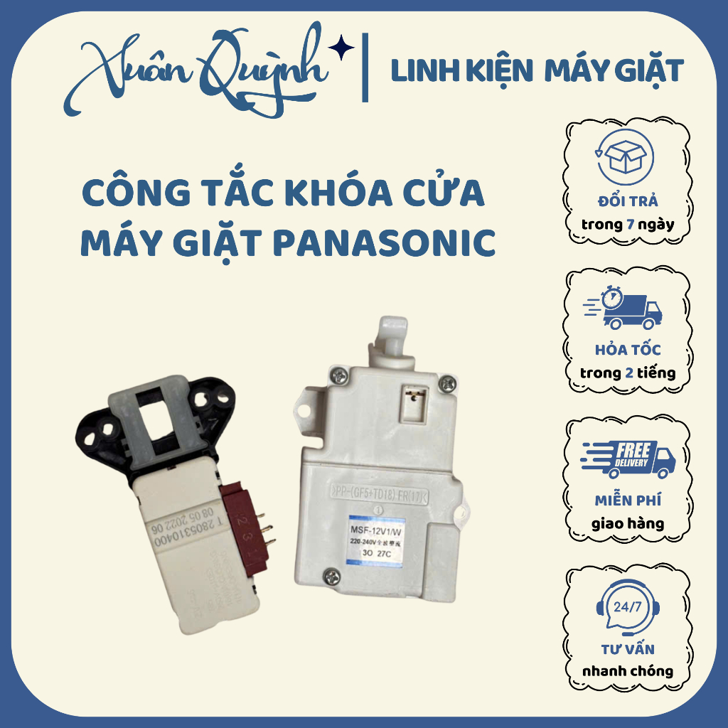 Công tắc khóa cửa máy giặt PANASONIC chính hãng – linh kiện sửa chữa, dễ thay thế