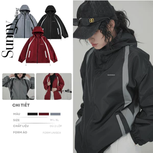 Áo khoác gió đôi nam nữ chất dù 2 lớp dày dặn form unisex phong cách cá tính năng động SNAKA62