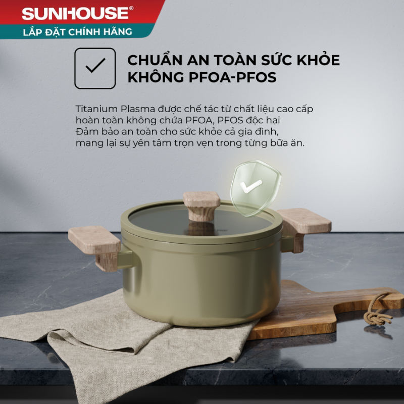 Nồi Full-Induction SUNHOUSE Titanium Plasma ST2210P-24