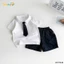 Bộ polo cộc tay phối quần giả bò basic bé trai, set bộ polo cộc tay mềm thoải mái bé trai