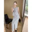 Set/Jumpsuit Nữ Xám Sát Nách Dáng Dài Thanh Lịch – Set Công Sở Cao Cấp Phong Cách Hàn Quốc