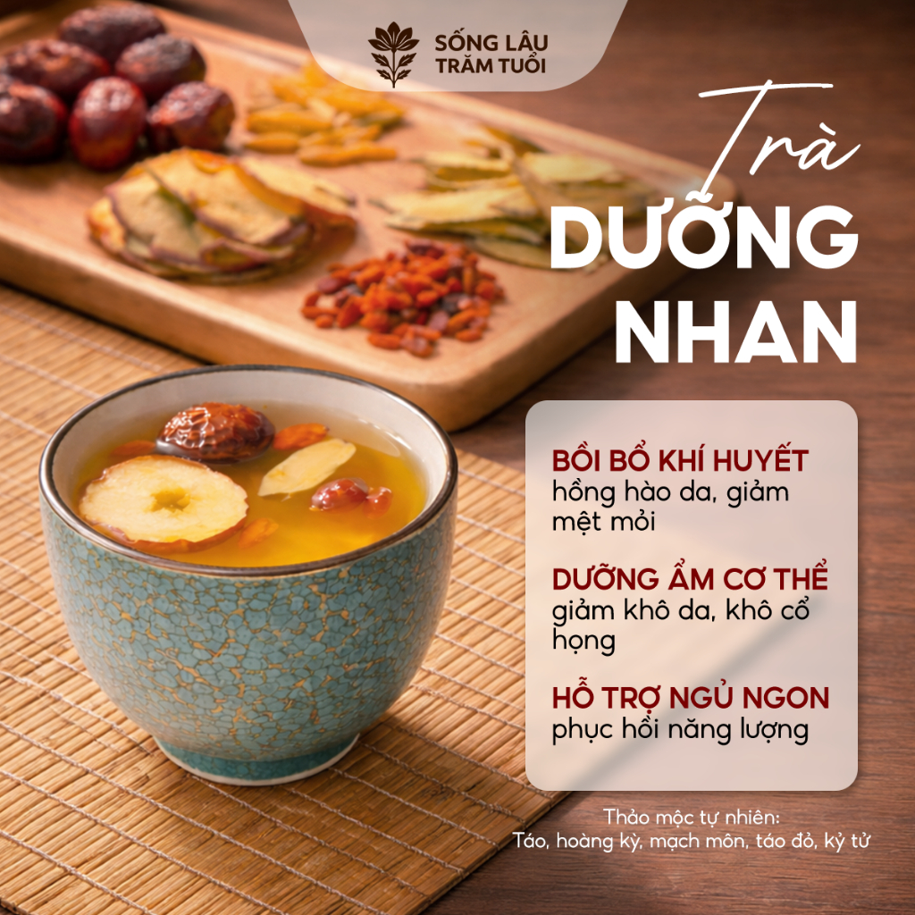 [HOÀ ĐÀ] TRÀ DƯỠNG NHAN TÁO HOÀNG KỲ đẹp da, tăng đề kháng, tràn đầy năng lượng