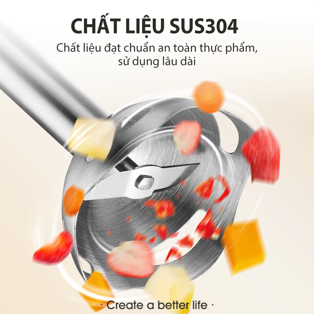 (MỚI) Máy xay cầm tay đa năng SAMONO SW-HB200A 250W thanh tay nhựa, xay cháo, xay sinh tố - BH 1 năm