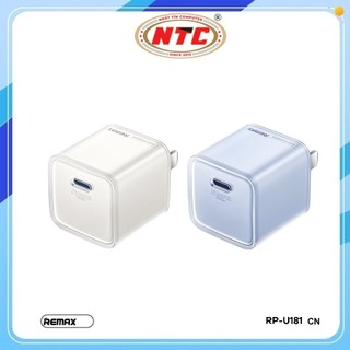 Cốc sạc nhanh REMAX RP-U181 chân US, TypeC PD 20W, công nghệ GaN - Nhất Tín Computer