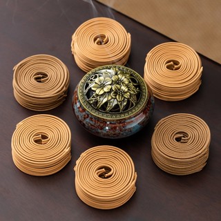 Đĩa Gỗ Đàn Hương Tự Nhiên Hộp 120 Vòng Hương Trầm Hương Nhang Vòng Khử Mùi Ngải Cứu