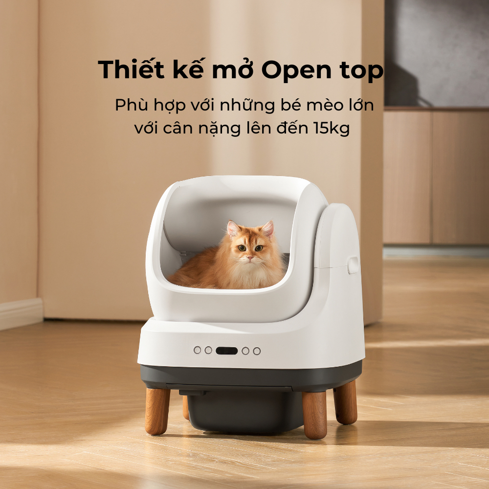 [Maine Coon, Mèo Lớn] Máy Dọn Phân Mèo, Cát Mèo, Nhà Vệ Sinh Cho Mèo Tự Động HELIPET OPEN TOP