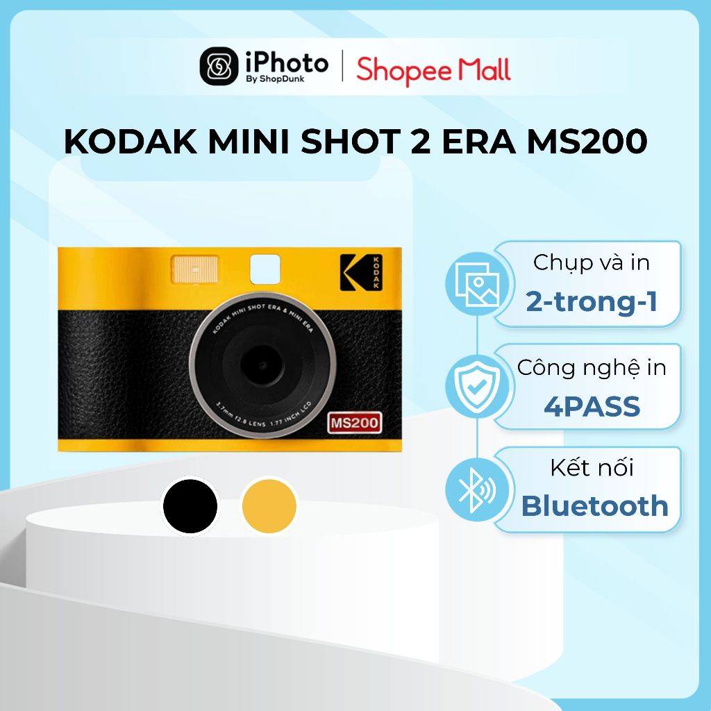Máy Ảnh Lấy Ngay Kodak Mini Shot MS200, Bảo Hành 12 Tháng, 2.1x3.4 inch