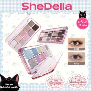 SHEDELLA Dream 10 Ô NEW Bảng Phấn Mắt Y2K Phấn Matte Lì Có Nhũ Sáng Bền Màu Lâu Trôi