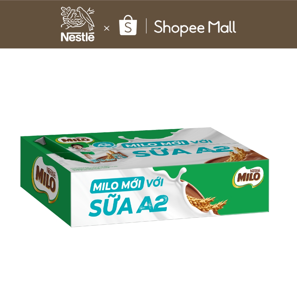 Sữa Lúa Mạch Nestle MILO với sữa A2 MỚI thùng 12 x 110ml (12x4x110ml)