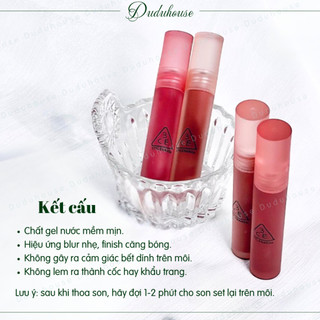 Son Kem Lì 3CE Blur Water Tint Mềm Mịn Lâu Trôi Sepia, Laydown, Bake beige 4.6g Duduhouse