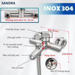 Củ Sen Nóng Lạnh Inox 304 Màu Inox Cao Cấp | CR-116S | Phối Vòi Sen Nhà Tắm Và Cài Treo Cùng Màu — ảnh 4
