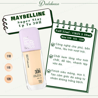 Kem Nền Maybelline Super Stay Up To 30H Lumi-Matte Foundation Che Phủ Cao 35ml Duduhouse