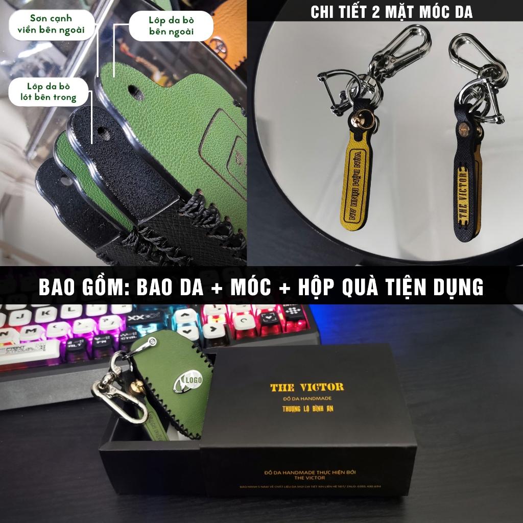 Bao Da Chìa Khoá Ô tô, Da Cá Sấu, Kỳ Đà, Đà Điểu - Mọi Dòng Xe (Chọn da và gửi ảnh chìa cho shop)
