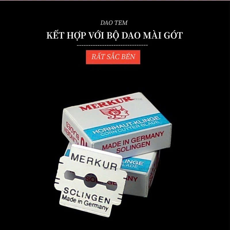 Dao lam mài gót Merkur - lưỡi dao lam mài gót chân thay thế hộp 100pcs