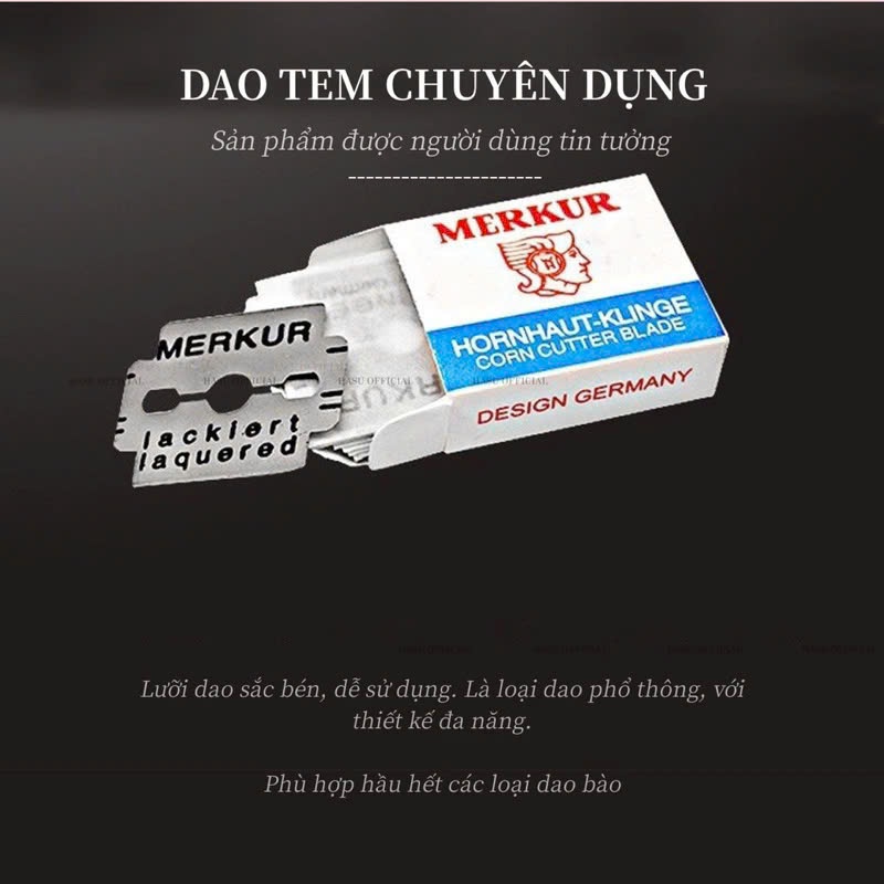 Dao lam mài gót Merkur - lưỡi dao lam mài gót chân thay thế hộp 100pcs