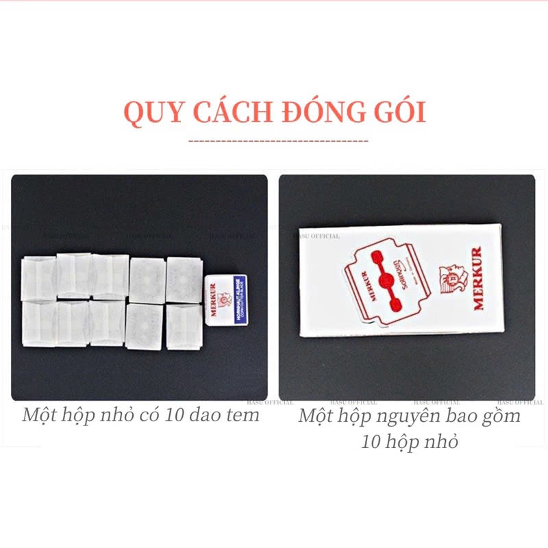 Dao lam mài gót Merkur - lưỡi dao lam mài gót chân thay thế hộp 100pcs